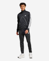 ADIDAS Tuta Leggera Acetata Con Zip Senza Cappuccio Con Strisce Laterali Nera/Bianca 2025/2026