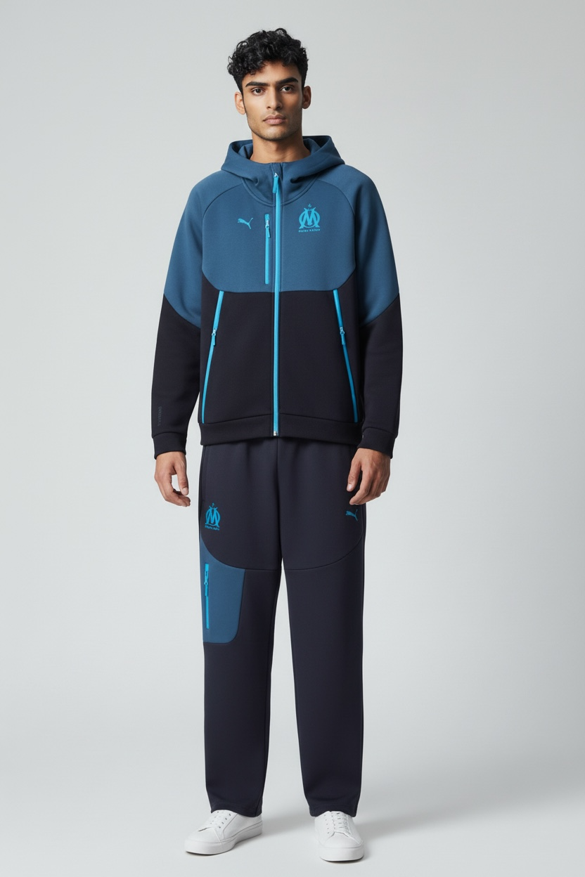 PUMA Marsiglia Tuta Tech Con Zip Blu/Azzurra