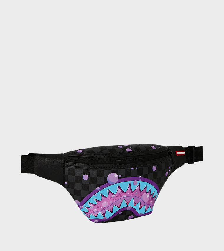 SPRAYGROUND Marsupio In Pelle  Purple Slime Takeover Savvy Crossbody Nero/Viola