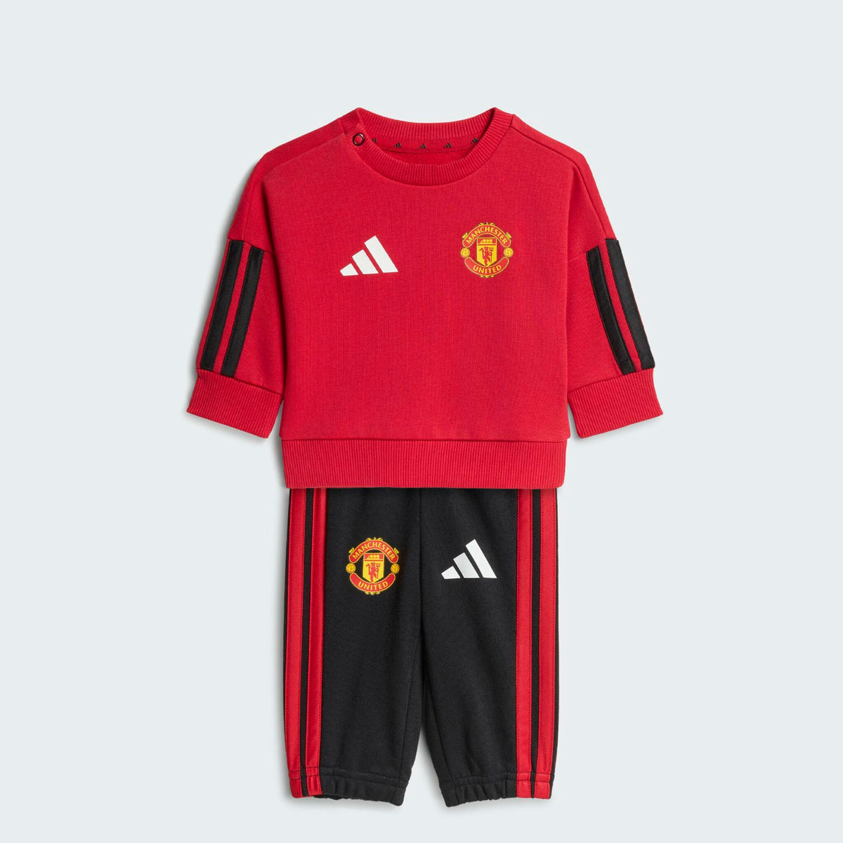 Adidas Tuta Completa Con Felpa Girocollo Bambino Manchester United Rosso/Nero /Bianco