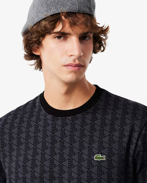LACOSTE T-Shirt Monogram Nera