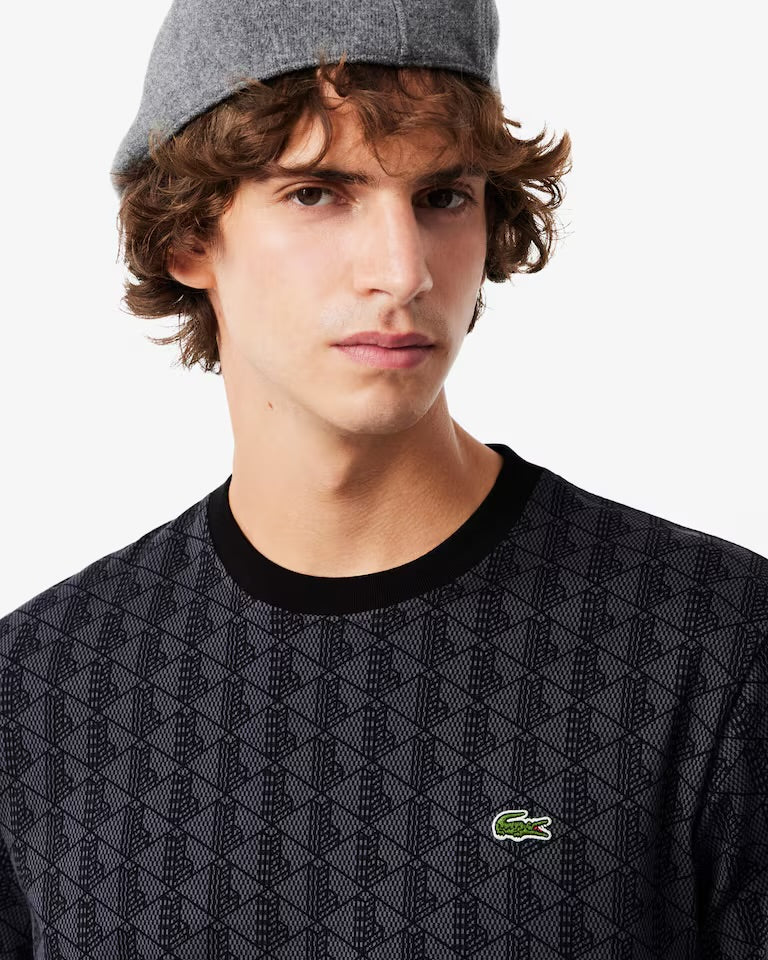 LACOSTE T-Shirt Monogram Nera