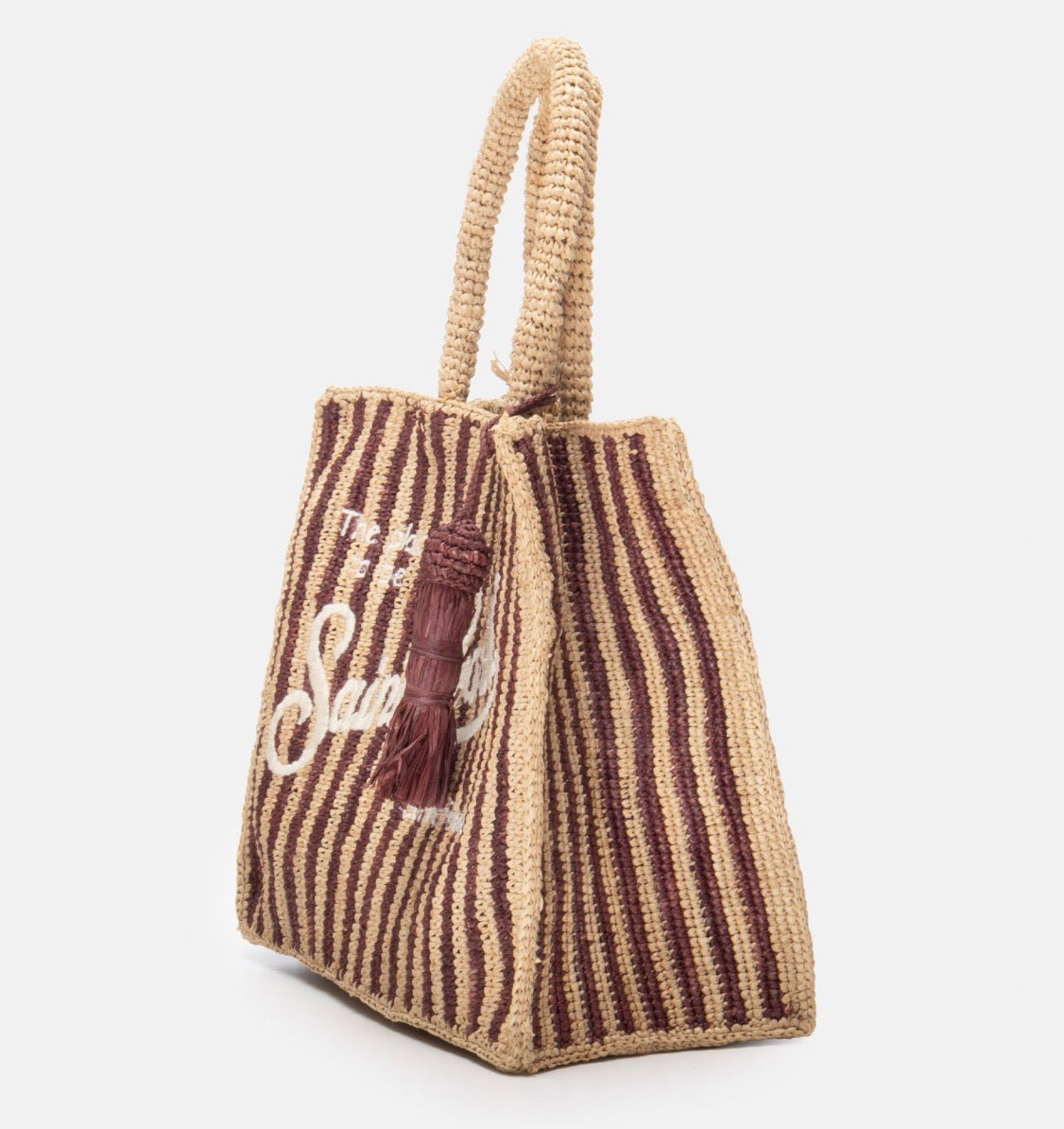 SAINT BARTH BORSA COLETTE IN RAFFIA A RIGHE