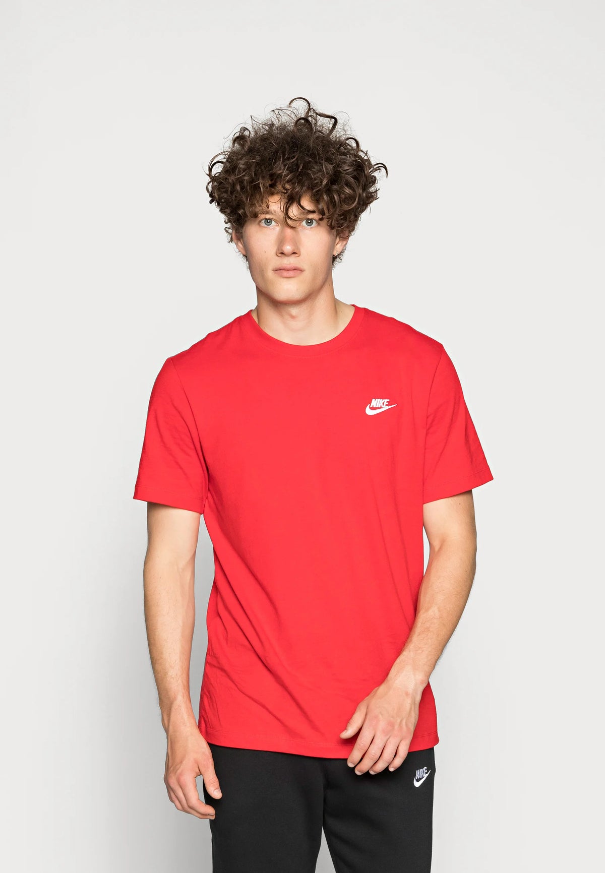 NIKE T-shirt Basic Mini Logo In Cotone Rossa