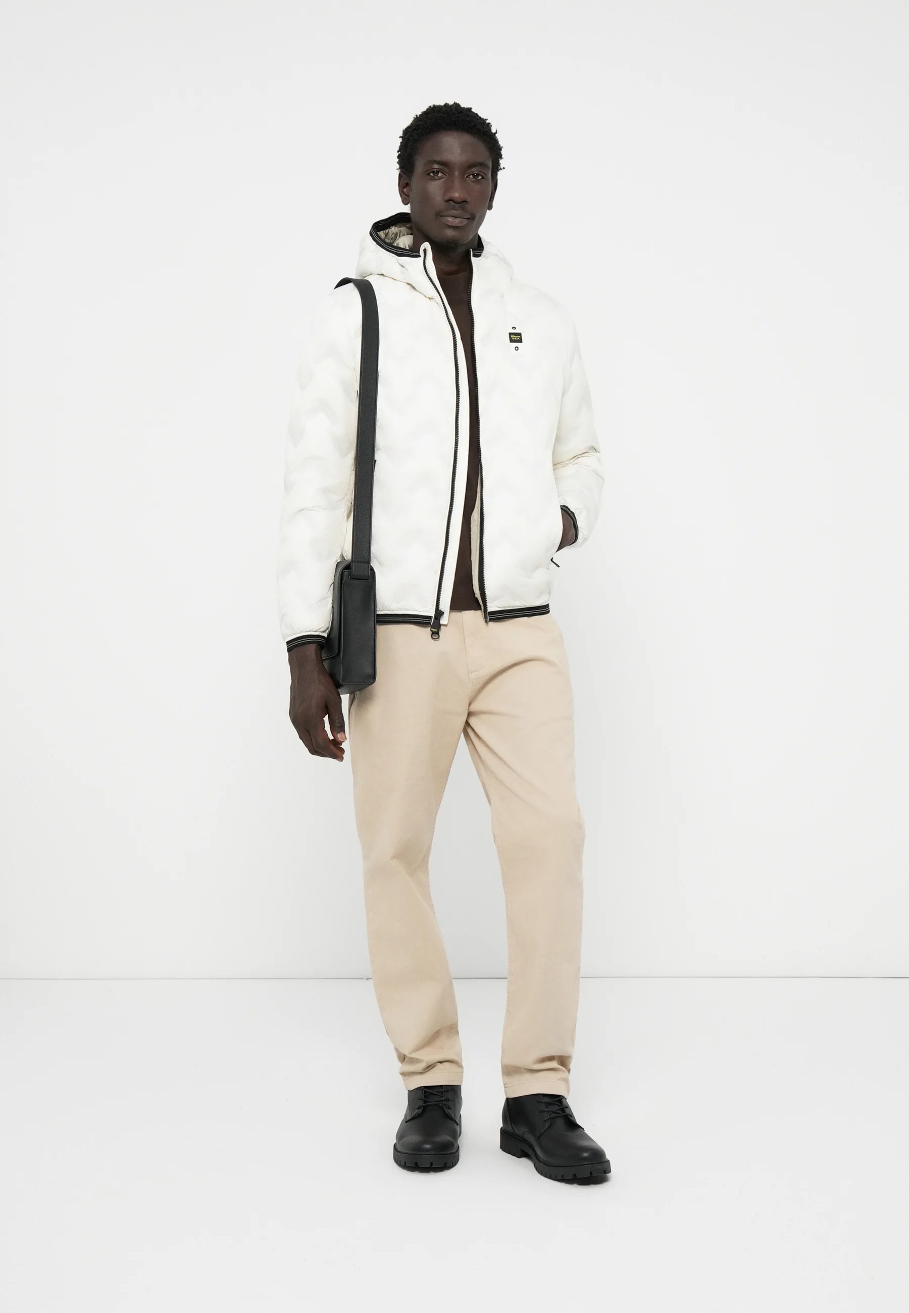 BLAUER Giubbotto Uomo Piumino Invernale Termosaldato Bianco