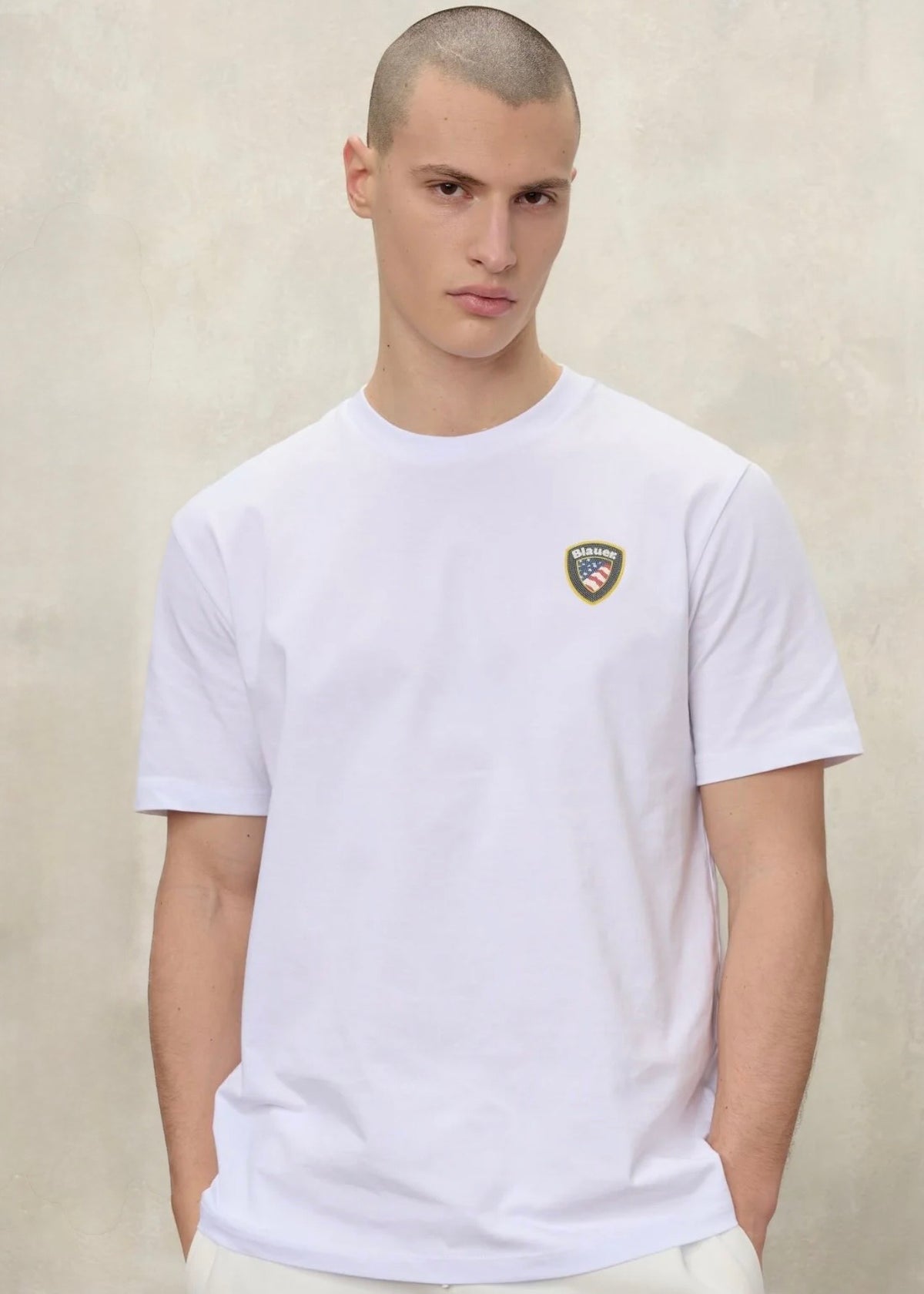 BLAUER Faxon T-Shirt Uomo Con Logo Bianca