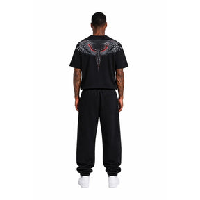 COUNTY OF MILAN T-Shirt Marcelo Burlon Logo Frontale Nera Ali Grigio/Bianco