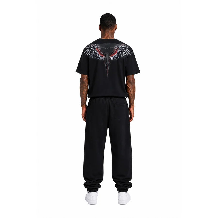 COUNTY OF MILAN T-Shirt Marcelo Burlon Logo Frontale Nera Ali Grigio/Bianco