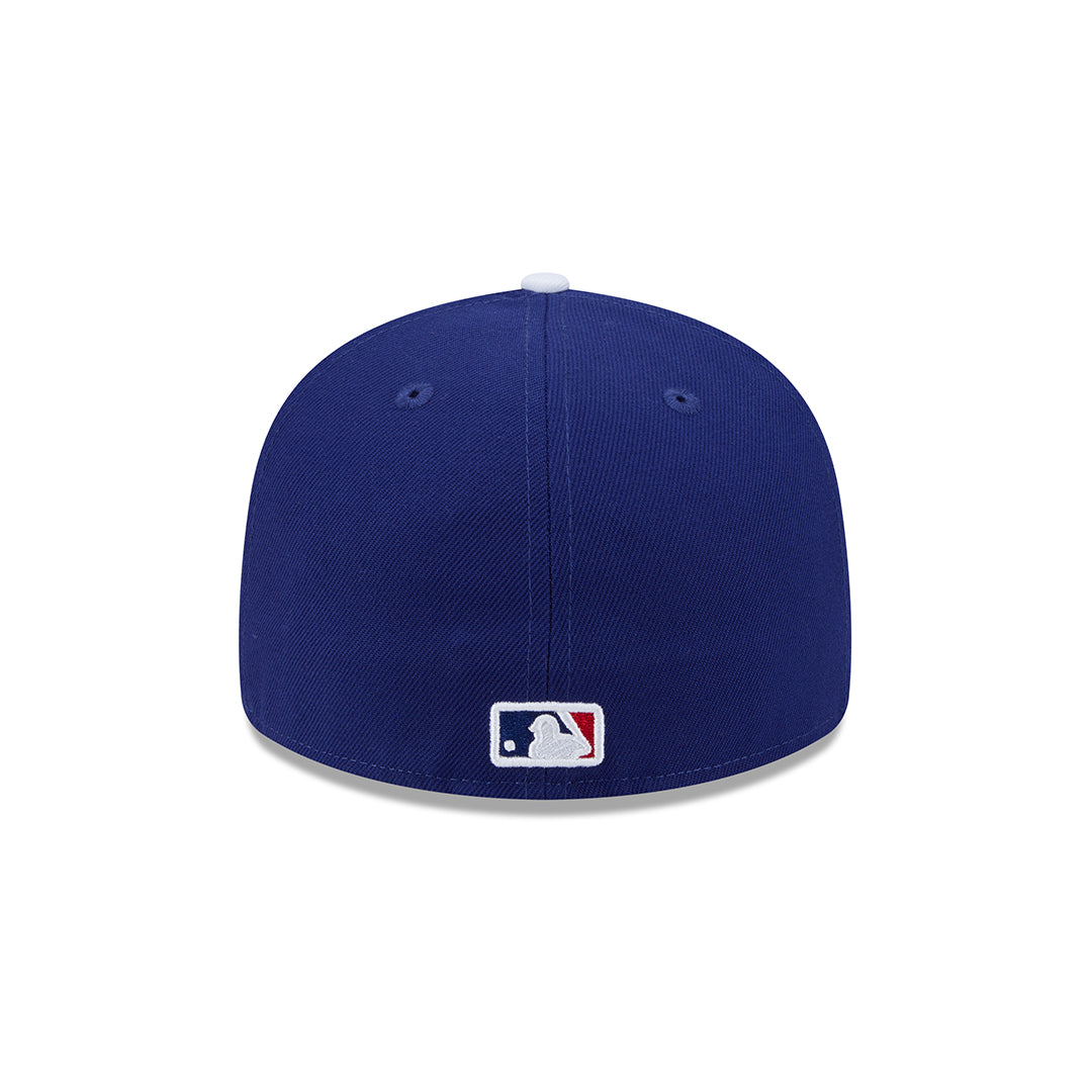 NEW ERA Cappello Con Visiera Pre-Curved 59Fifty Fitted Los Angeles Dodgers Blu Elettrico/Bianco Con Dettagli Ricamati