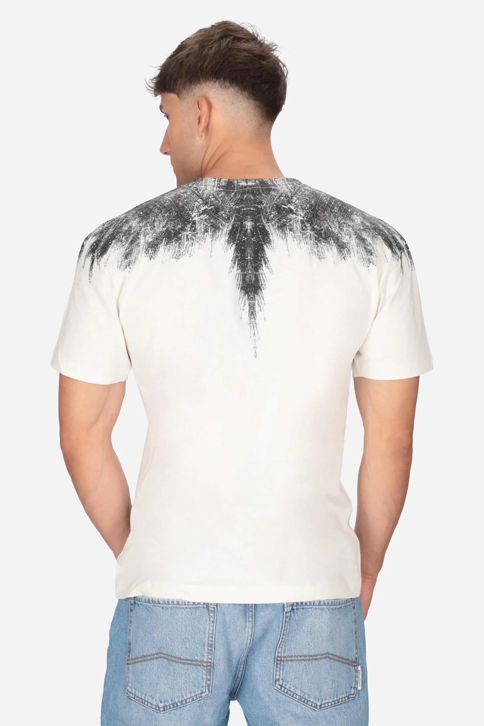 COUNTY OF MILAN T-Shirt Panna Marcelo Burlon Ali Graffito Nere