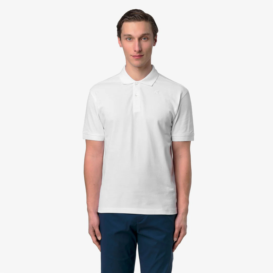 K-WAY Polo Simor Pique Logo Tono Su Tono Bianco