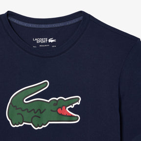 LACOSTE T-Shirt Stampa Coccodrillo Blu