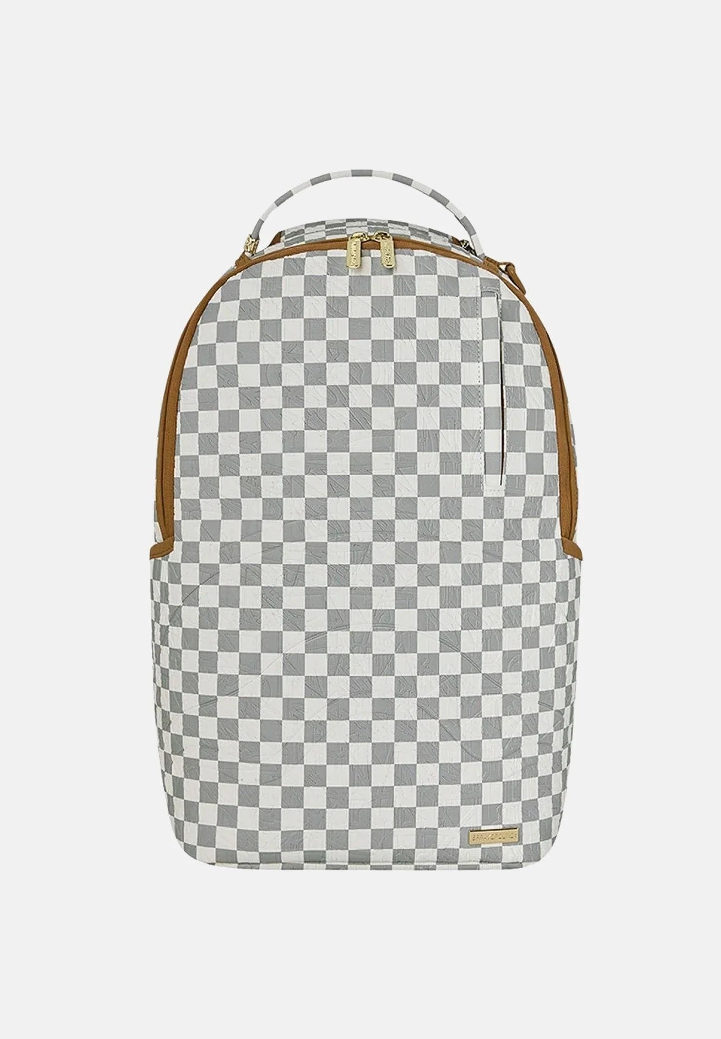 SPRAYGROUND Zaino GRAFF EMBOSSED CREAM CHECK DLXSV bianco e grigio per uomo e donna
