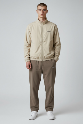 AUSTRALIAN Tuta Completa In Microfibra Con Zip Beige/Marrone SS26