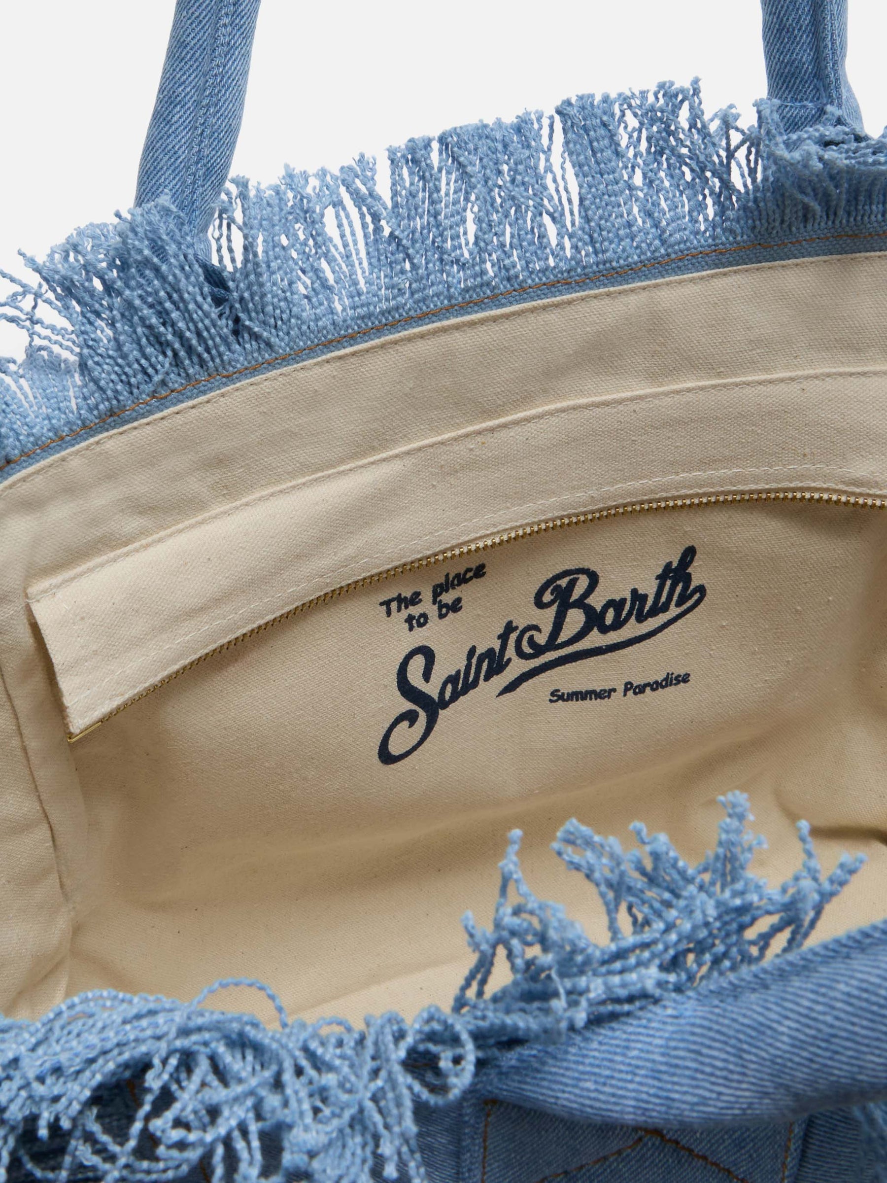 SAINT BARTH BORSA VANITY REGULAR IN DENIM LAVAGGIO CHIARO