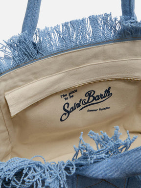 SAINT BARTH BORSA VANITY REGULAR IN DENIM LAVAGGIO CHIARO
