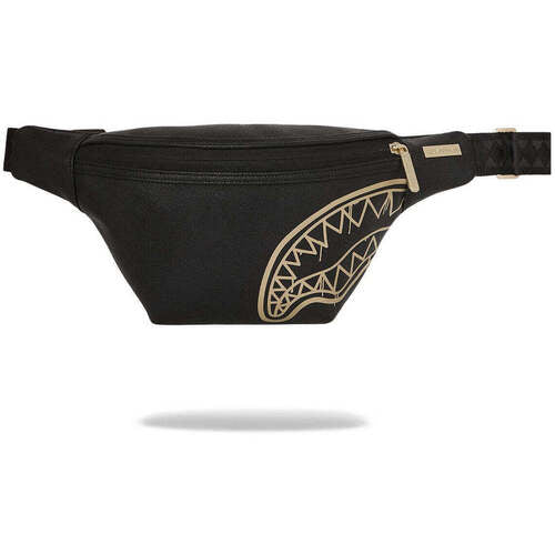 SPRAYGROUND Marsupio In Pelle Gold Shark Nero/Oro