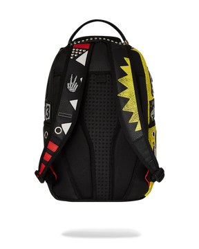 SPRAYGROUND Zaino PUNK ROCK SHARK In Pelle Nero/Multicolor