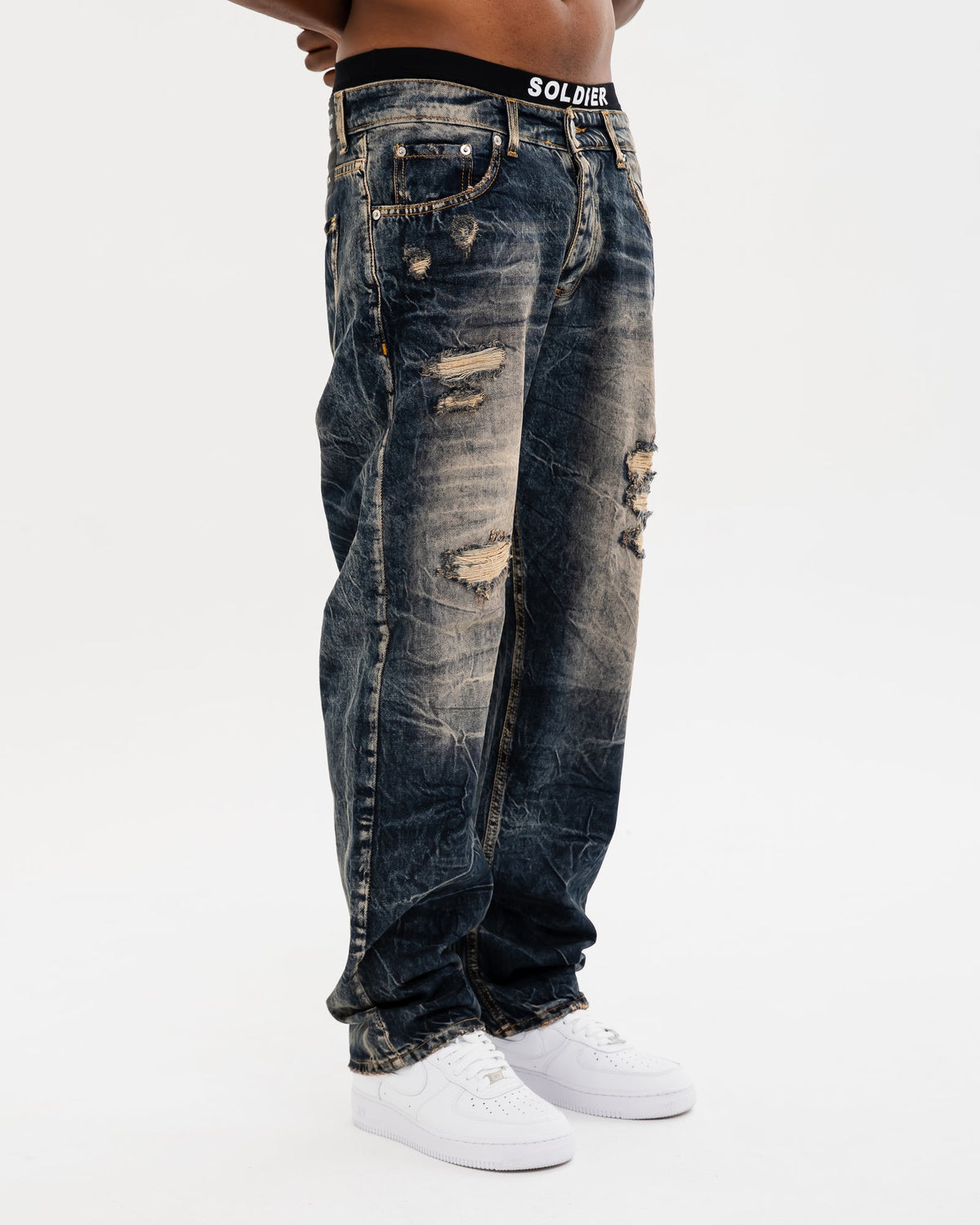 SOLDIER Jeans Baggy Made in Italy Blu Sabbiato