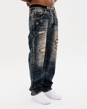 SOLDIER Jeans Baggy Made in Italy Blu Sabbiato