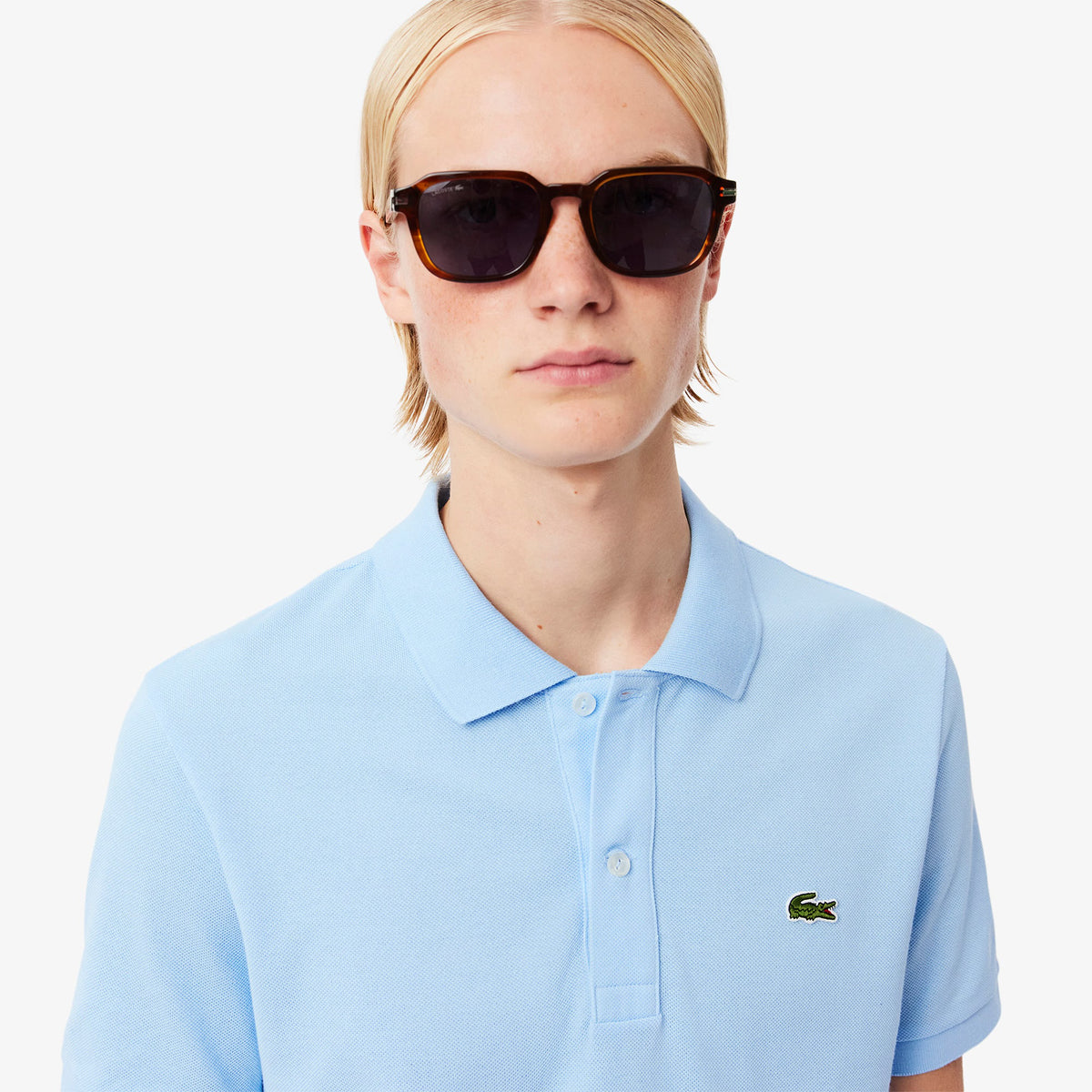 LACOSTE Polo Slim Fit In Piqué L.12.12 Azzurra