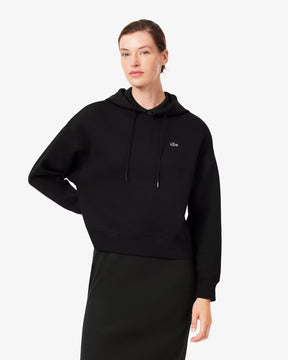 LACOSTE Tuta Donna Con Cappuccio Felpa Crop Pantalone Wide Nero