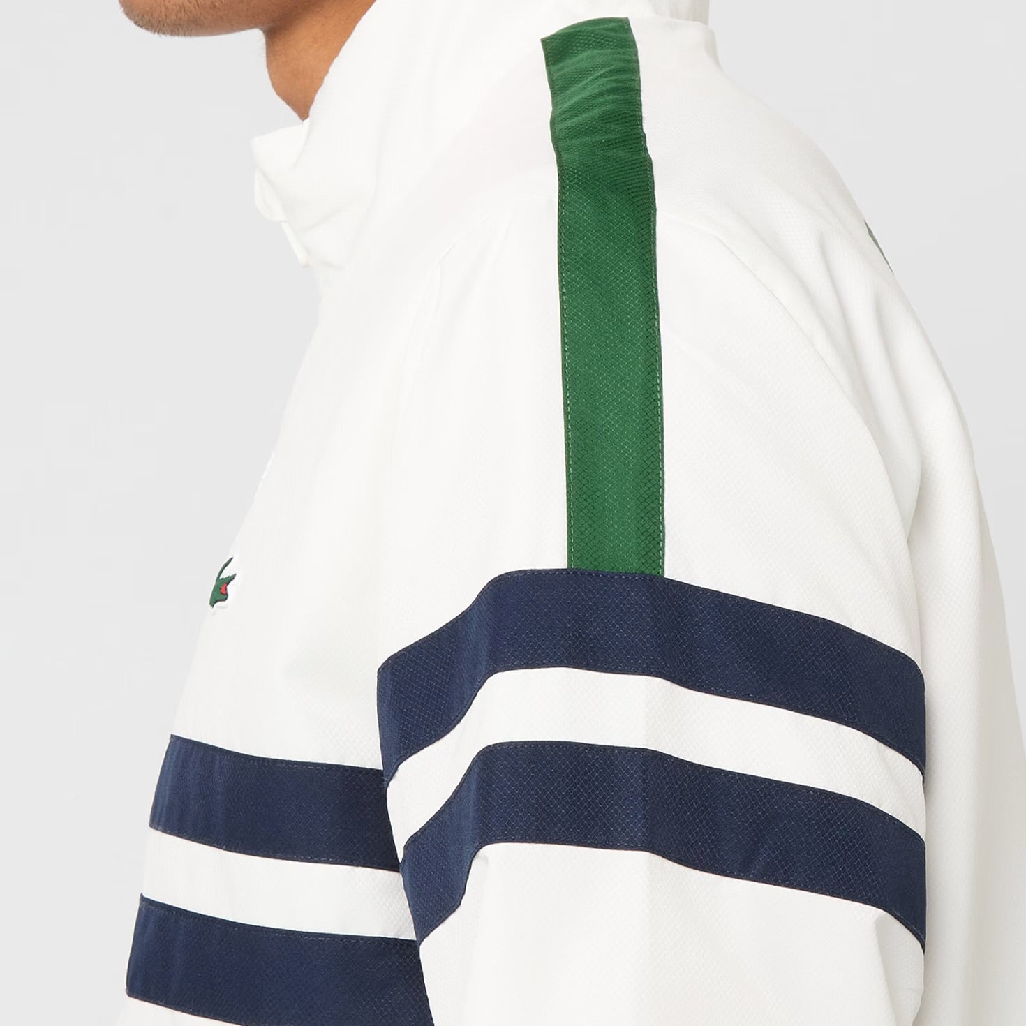 LACOSTE Tuta In Microfobra Senza Cappuccio Bianca  Verde e blu