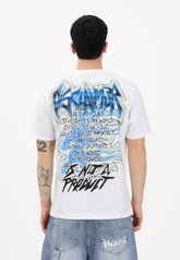DISCLAIMER T-Shirt Basic Con Stampa Scritta Retro Bianco