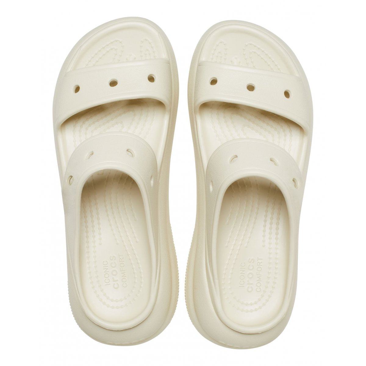 CROCS Ciabatta In Gomma Doppia Fascia Classic Crush Sandal Beige
