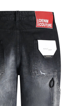 PATRIÒT Jeans Baggy Loose Fit Carpenter Nero Sfumato