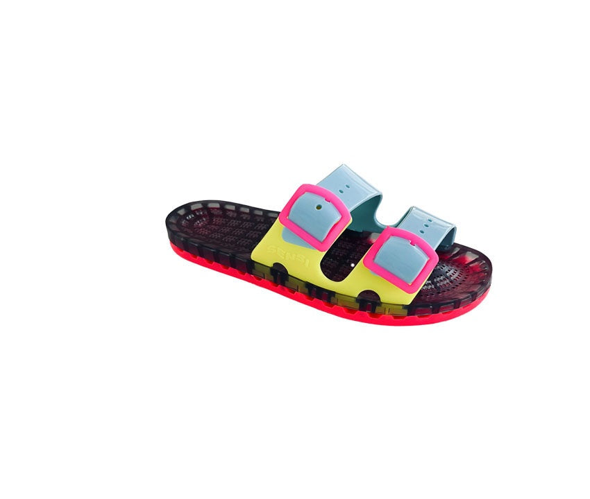 SENSI Ciabatta In Gomma COLOR Multicolor/Celeste