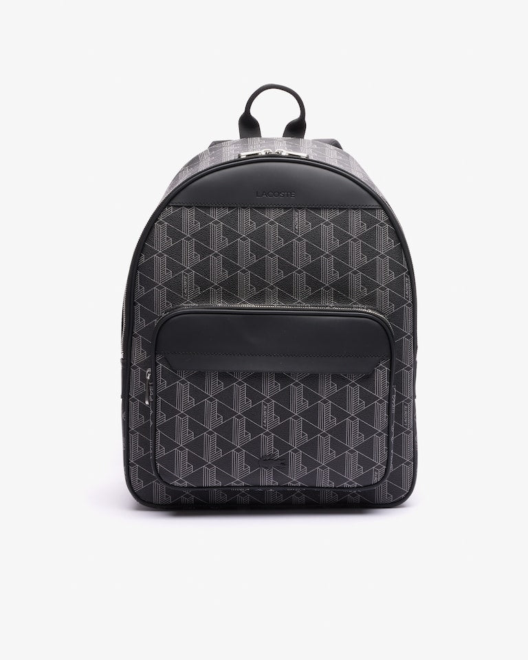 LACOSTE Zaino Monogram Nero/Grigio