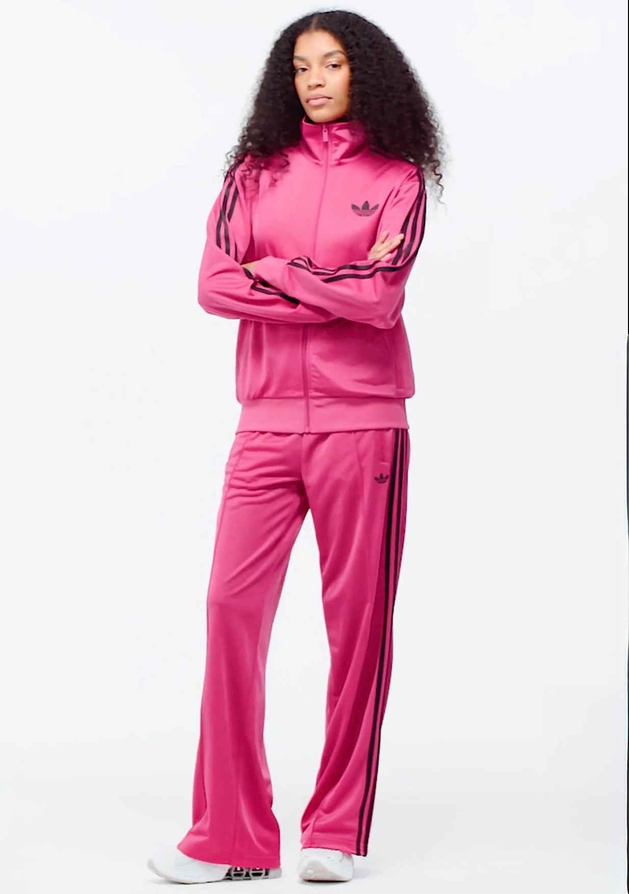 Adidas Originals Tuta Completa Donna Fucsia Strisce Nere