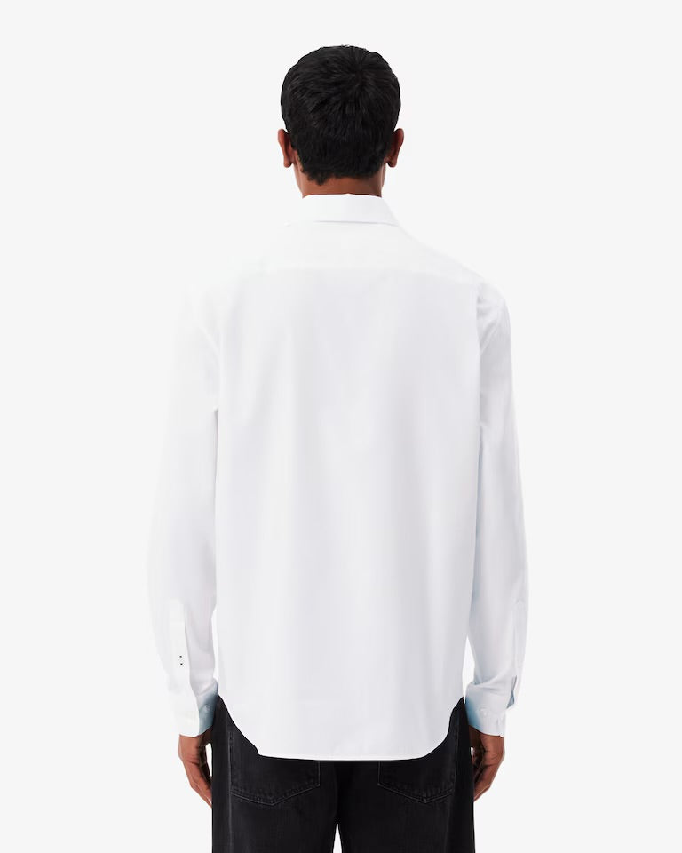 LACOSTE Camicia Regular Fit Bianca Logo Bianco