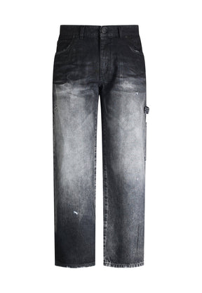 PATRIÒT Jeans Baggy Loose Fit Carpenter Nero Sfumato