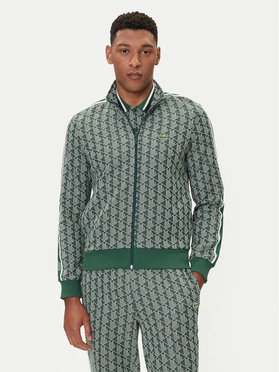 LACOSTE Tuta  Monogram Con Zip Verde