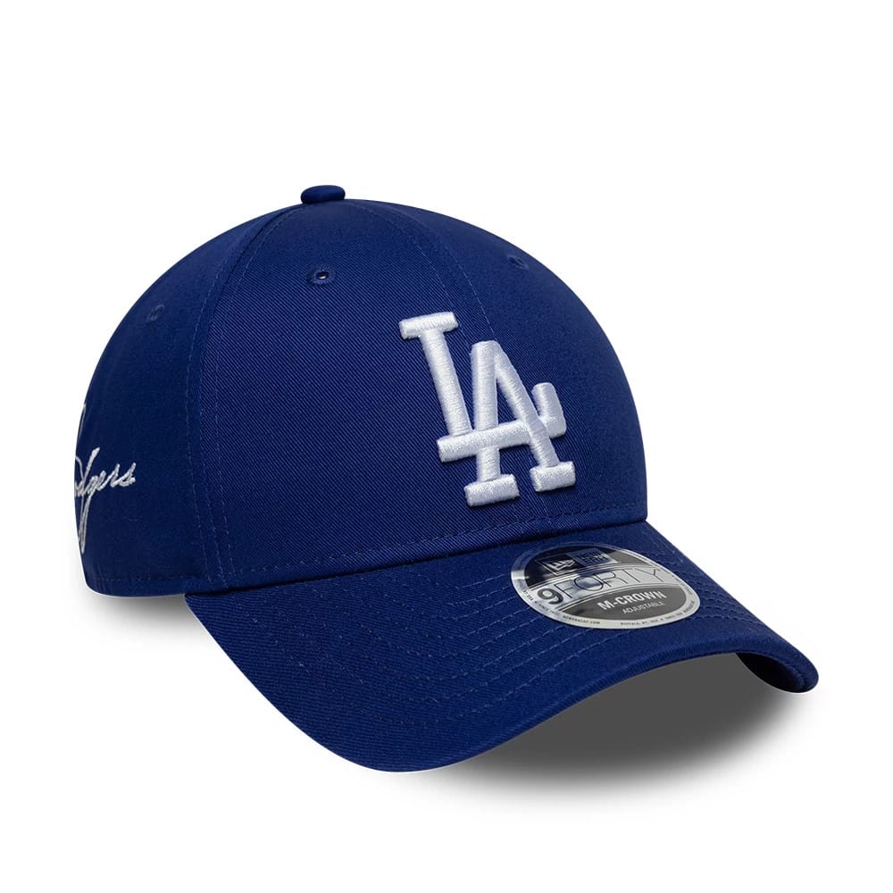 NEW ERA CAP 9FORTY M-Crown LA Dodgers MLB Side Script Blu Scuro