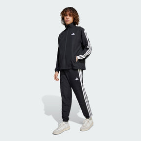 ADIDAS Tuta Microfibra Con Zip Senza Cappuccio Con Strisce Laterali Nera/Bianca