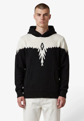 COUNTY OF MILAN Maglione Con Cappuccio Marcelo Burlon Nero/Panna