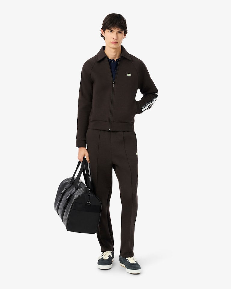 LACOSTE Tuta Leggera In cotone Marrone Con Bande Laterali blu