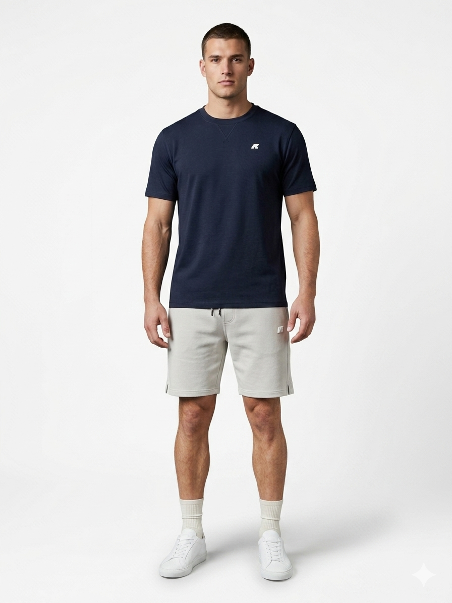 K-WAY Completino Maglietta e Pantaloncino Blu/Grigio