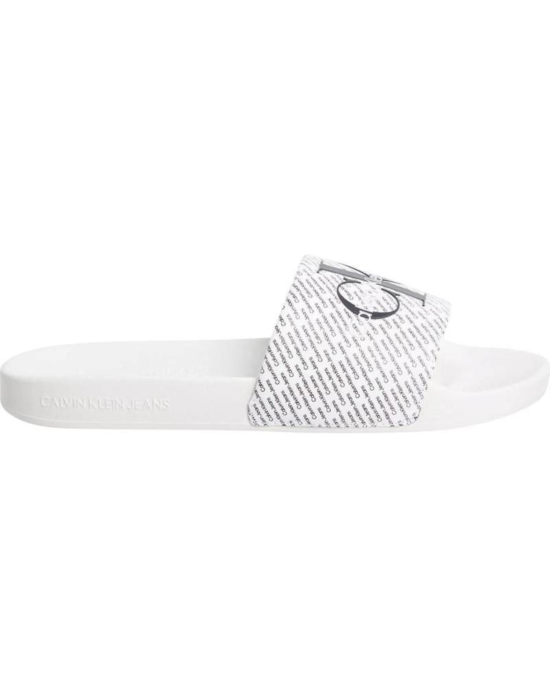 CALVIN KLEIN Ciabatta Bianca Con Fascia Logata