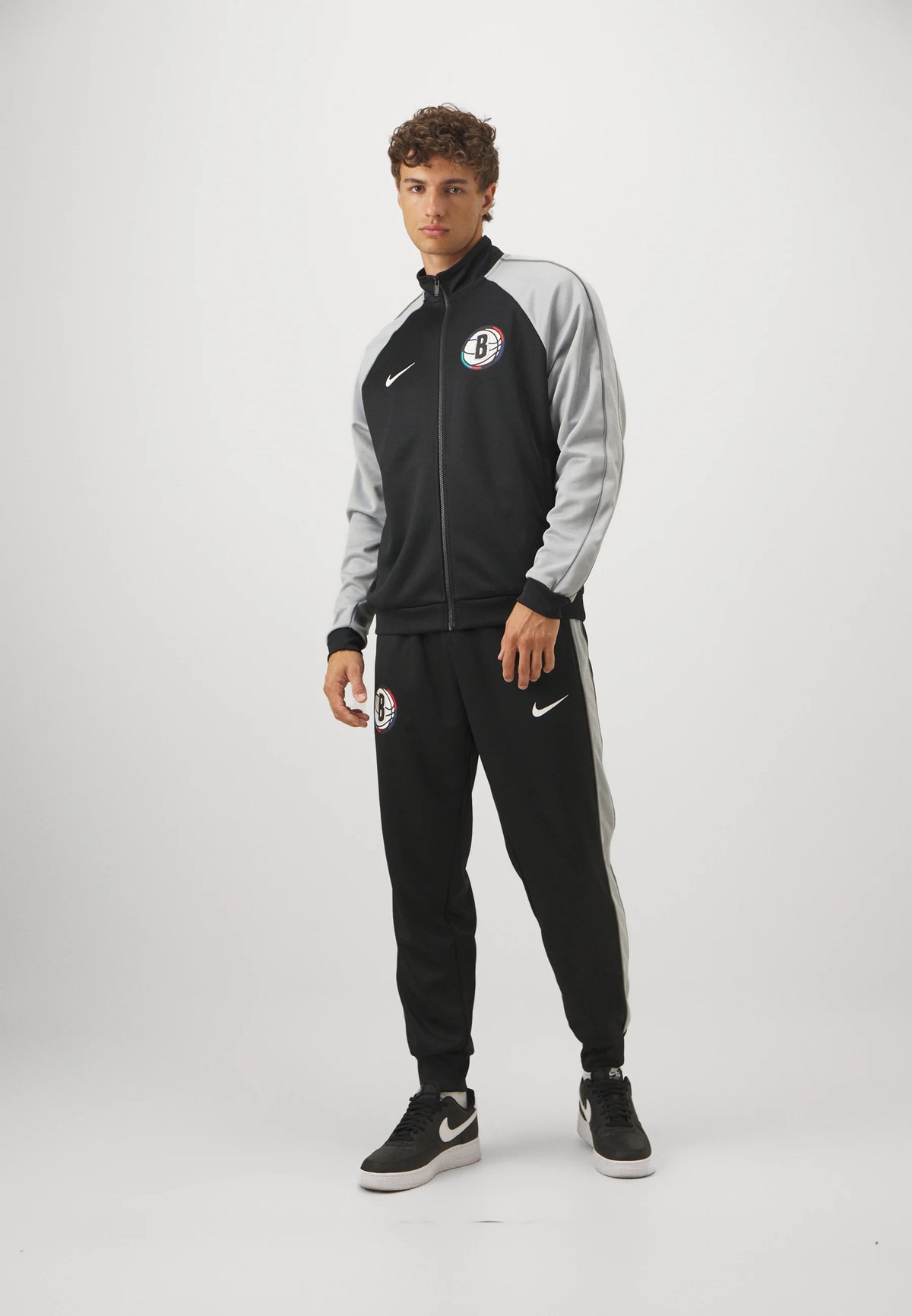 NIKE NBA x BROOKLYN NETS Tuta Acetata Nera e Grigia