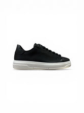 BRIAN MILLS Sneakers in Pelle Made in Italy Nera Con Suola Bianca