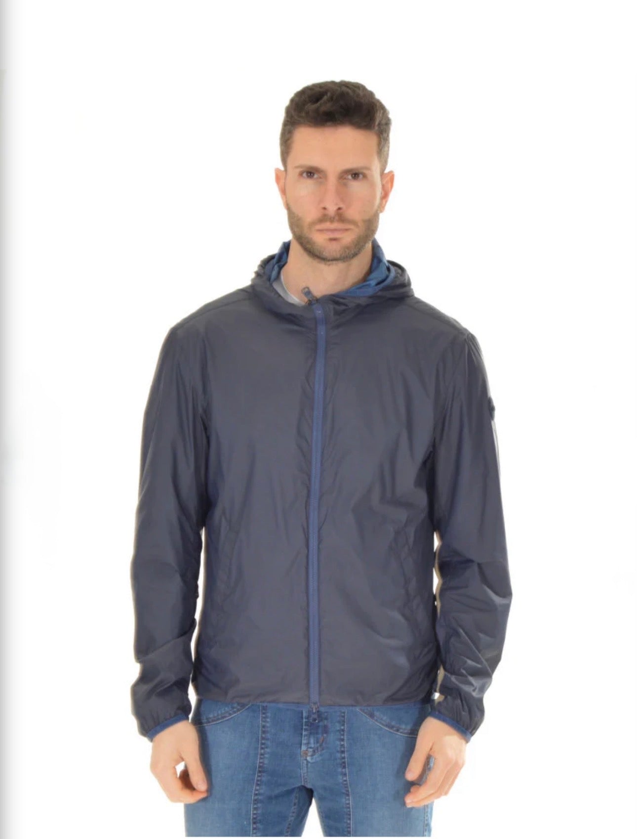 COLMAR Antivento Sfoderato Con Cappuccio Double Face Blu Camouflage/Azzurro