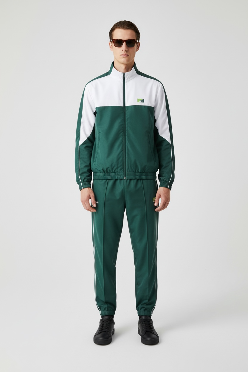 AUSTRALIAN Tuta Completa In Microfibra Brice Poison Verde Banda Bianca SS26