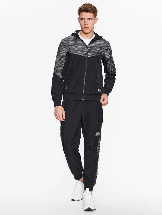 EMPORIO ARMANI Tuta Completa Con Zip e Cappuccio Nero