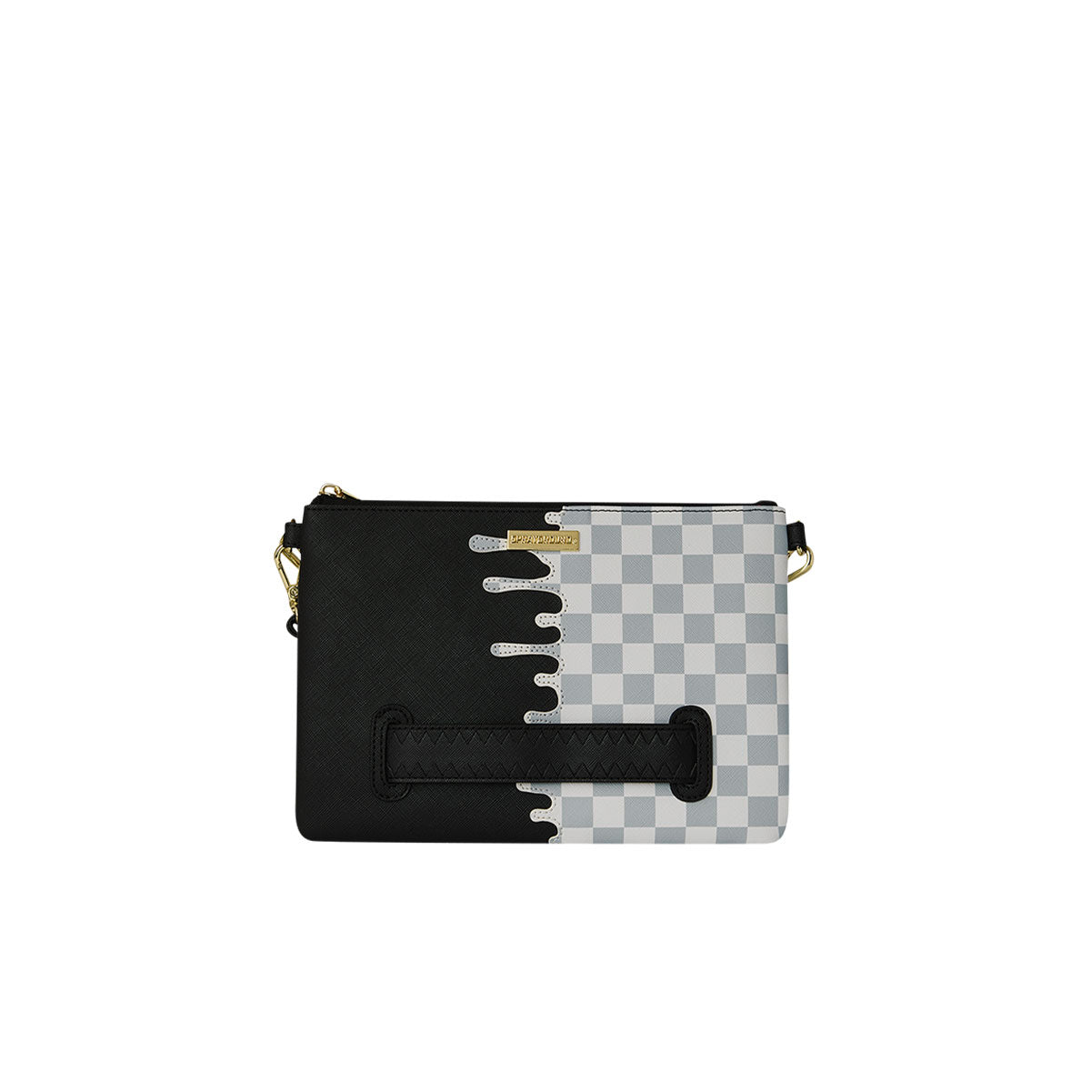 SPRAYGROUND Pochette/Tracolla Cream Check Side Drip Nera/Bianca