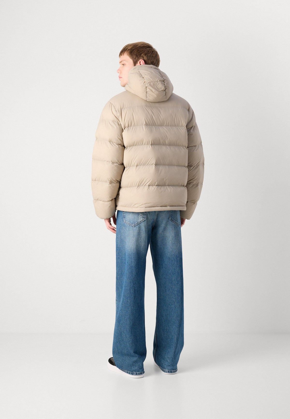 CALVIN KLEIN Giubbotto Invernale Con Logo Sul Petto Grande Beige