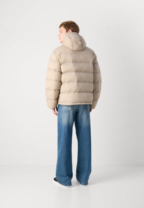 CALVIN KLEIN Giubbotto Invernale Con Logo Sul Petto Grande Beige